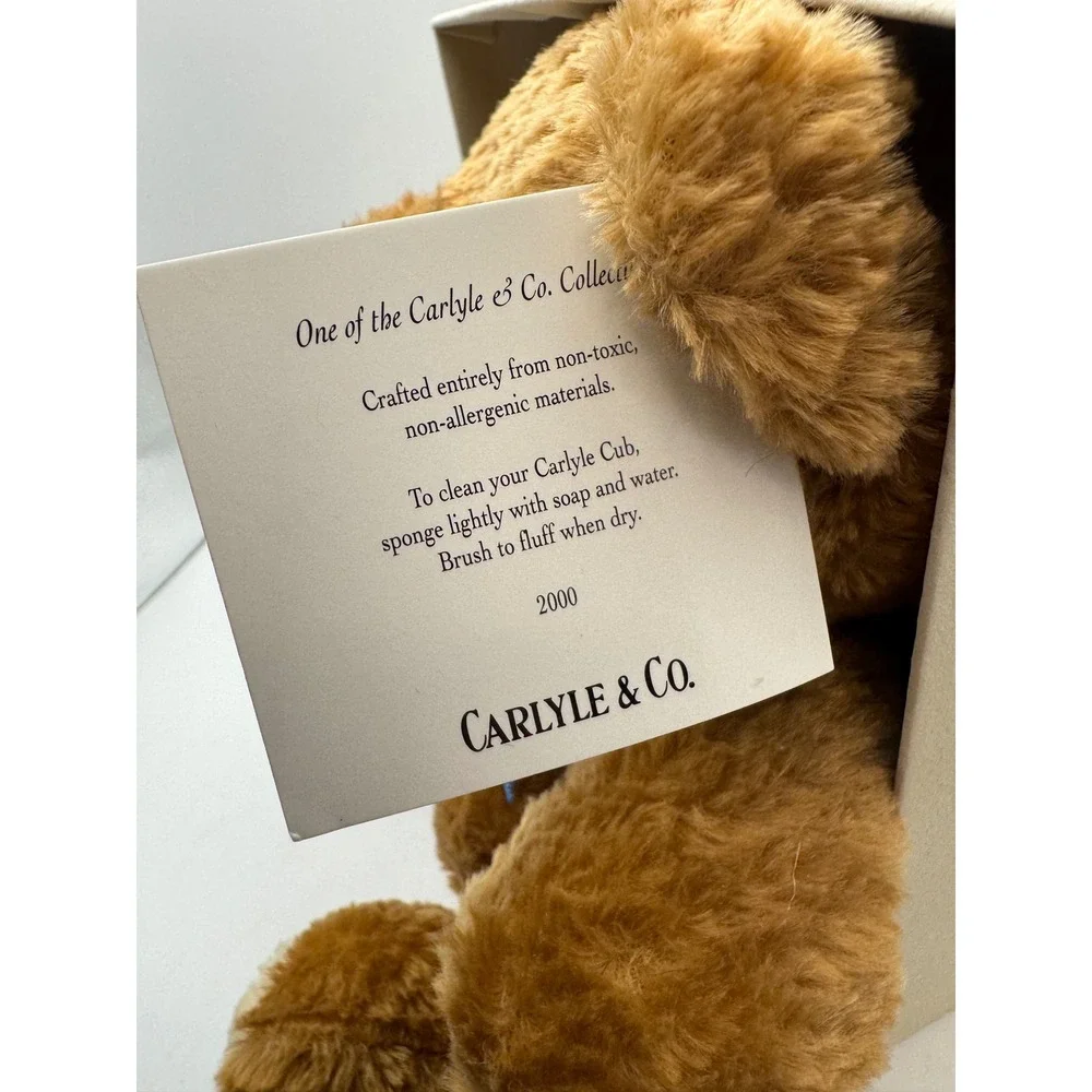 Carlyle & Co. Teddy Bear Blue‎ Bow Plush 2000 Collection New with Tags